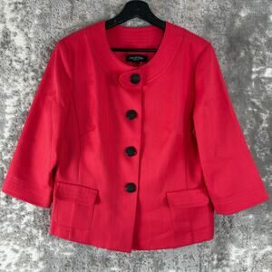 Perceptions Petite Size 16P Career Blazer Jacket Button Pink 3/4 Sleeve